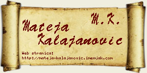 Mateja Kalajanović vizit kartica